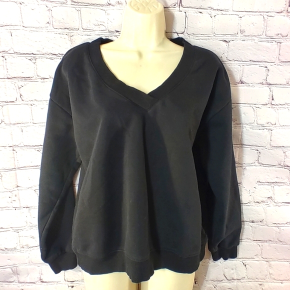Pact Tops - Pact Sweatshirt V Neck Courtside Black Soft Pullover M